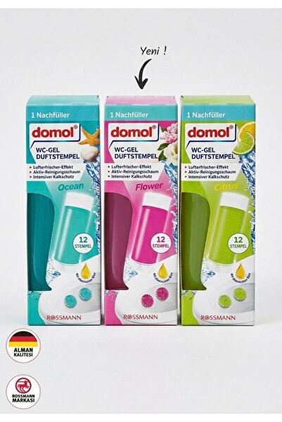 DOMOL Tuvalet Jel Tüp Damga Yedek 3’lü Seri