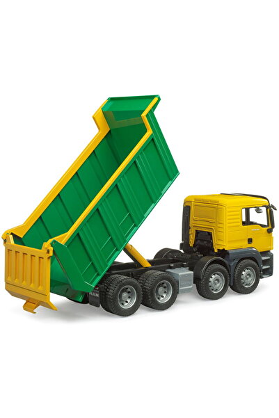 Bruder MAN TGA white and green dump truck