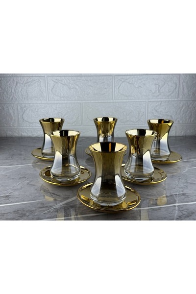sultaneh Titanyum Kaplama 6 Kişilik Çay Bardağı Seti