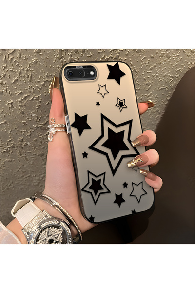 Hontinga iPhone 8 Plus Compatible Stars Patterned Silicone Phone Case Edge Ha...