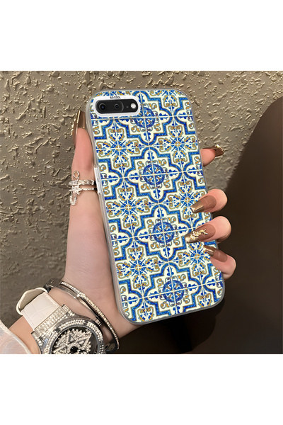 Hontinga iPhone 8 Plus Compatible Silicone Edge Hard Back Anti-Fall Phone Cas...