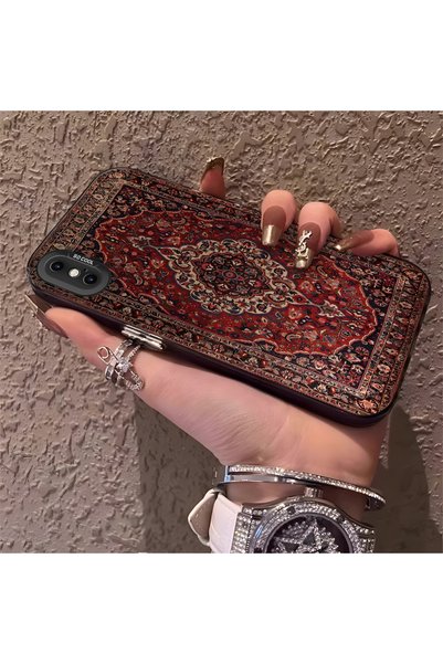 CHICASELUX سجاد منقوش حافظة هاتف خلفية صلبة من السيليكون متوافقة مع هاتف iPho...