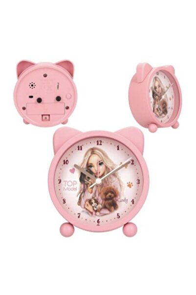 Top Model Ceas deșteptător, Pisicuță și Cățeluș, Roz, 11 cm