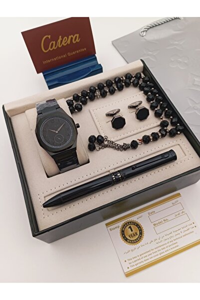 KR High-quality men's set by the brand Katira: watch with stainless steel str...