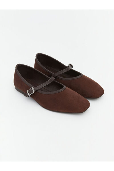 LC Waikiki Brown suede Suede-Look flats from gulis clothing