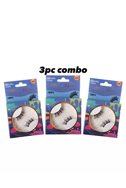 King of Lashes 3-Piece Combo Hot Faux Mink Eyelashes – Lightweight, Reusable ...