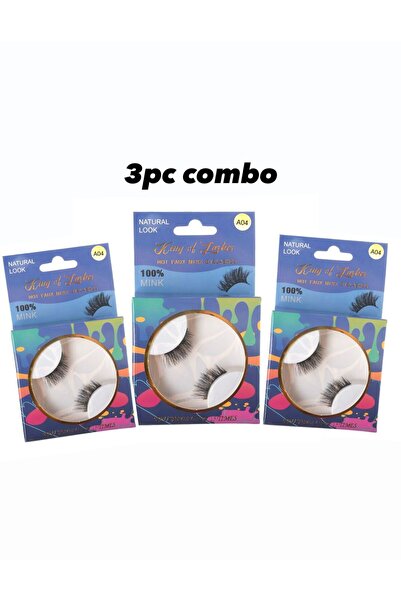 King of Lashes 3-Piece Combo Hot Faux Mink Eyelashes – Lightweight, Reusable ...