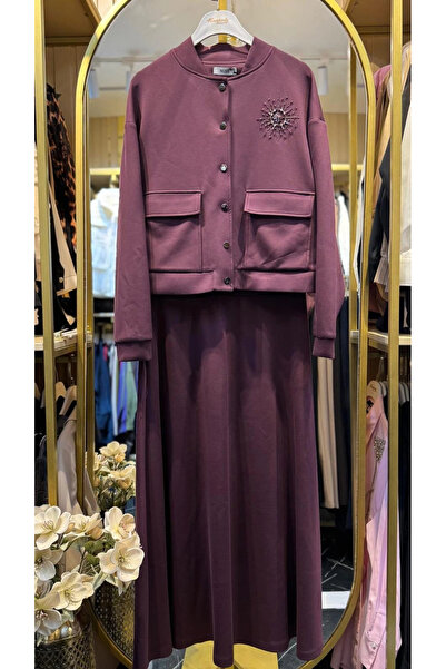 Nuss Mürdüm Renk Etekli Takım