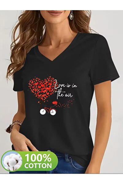 yombaa με τύπωμα T-shirt, κοντομάνικο με λαιμόκοψη σε σχήμα V, καθημερινό τοπ...