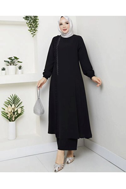 NAUQE Black Crepe Suit with Trousers