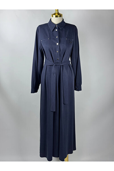 Nuss Lacivert Renk Elbise