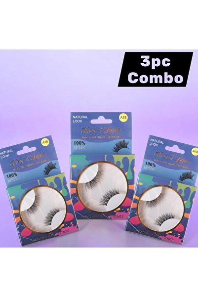 King of Lashes 3-Piece Combo Hot Faux Mink Eyelashes – Lightweight, Reusable ...