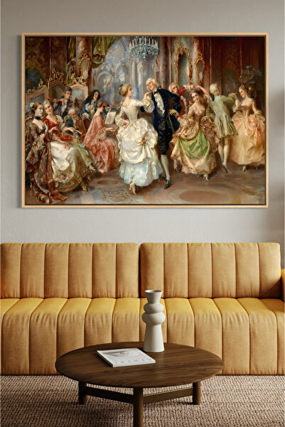 ARTAN GALLERY İtalyan Kadife Klasik Saray Dansı Tablosu Yağlı Boya Görünümlü ...