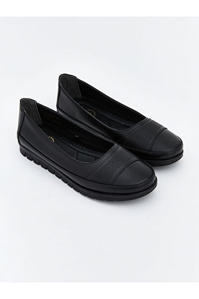 LC Waikiki Black Leather Look Women's Classic Shoes