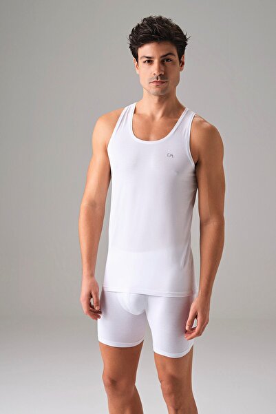 Doreanse Men's Thick Strap White Undershirt, Pack of Cotton