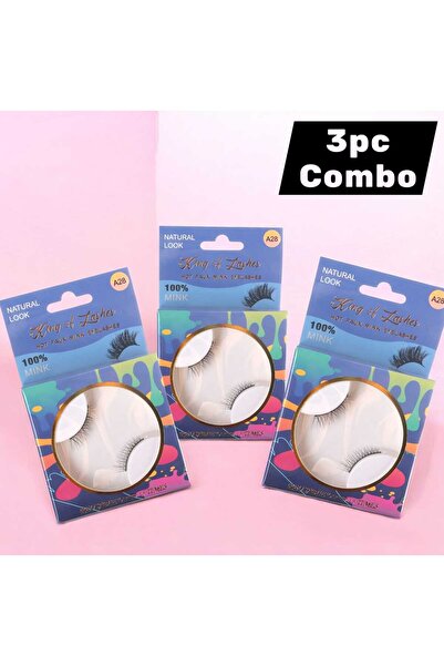 King of Lashes 3-Piece Combo Hot Faux Mink Eyelashes – Lightweight, Reusable ...