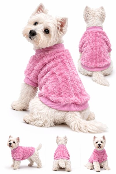 DOGİ&DOG Küçük Irk Pembe Triko Yün Kazak Köpek Kıyafeti (1-10KG)