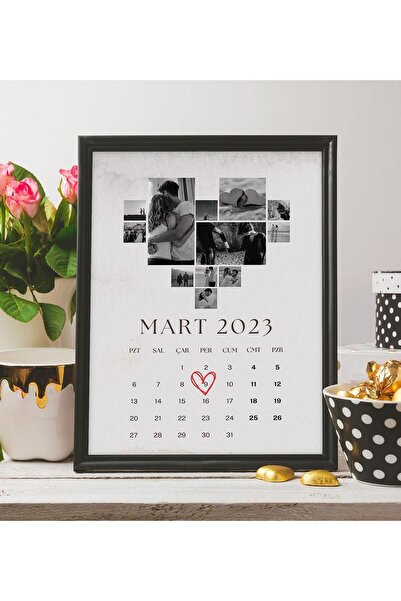 ANATOLİA TASARIM Kalp Tasarımlı Evlilik Yıl Dönümü Asetatlı Fotoğraf Çerçevesi