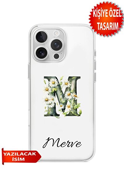 3GEN CASE İphone 13 Pro Uyumlu Kişiye Özel İsim ve Papatyalı Harf Eklenebilir...