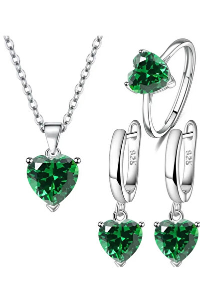 Waves And Pebbles Necklace Earring Ring Set