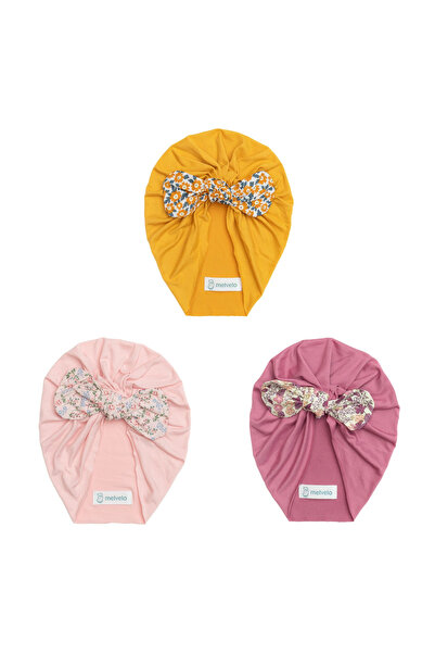 melvelo Pachet 3 turbane pentru bebeluși cu husă, poliester, Melvelo, Flori -...