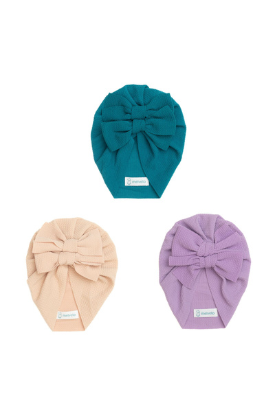 melvelo Turban pentru bebeluși cu două funde, bumbac, Melvelo, Rice - Island ...