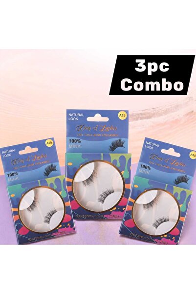 King of Lashes 3-Piece Combo Hot Faux Mink Eyelashes – Lightweight, Reusable ...