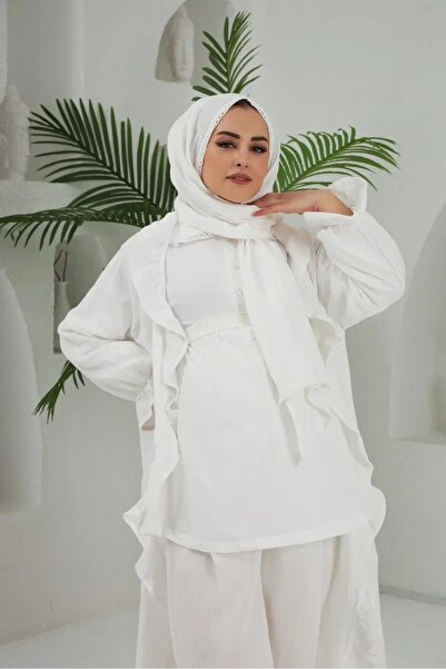 Lollybabies Müslin Pijama Takımı | Lolly Babies | Beyaz | 100% Organik Pamuk