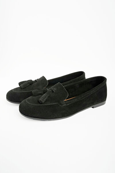 NOVEZA حذاء نسائي جلد أصلي بشرّابات أنيق ومريح للاستخدام اليومي حذاء مسطح