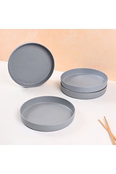 REuse Reusable Round Plate 8 inch | 1 piece | Made from coffee husks | Azur Grey