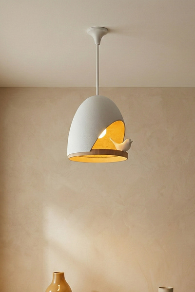 Alvina Atölye Kuş Temalı Dekoratif Tavan Lambası Başlığı - Modern Avize Akses...