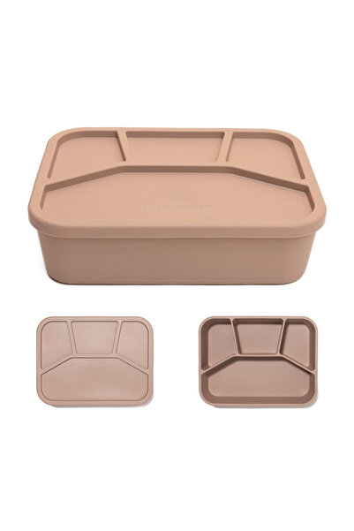 melvelo Bento Lunch Box Silicone, 4 Compartments, Kids, 21×16×6 cm,