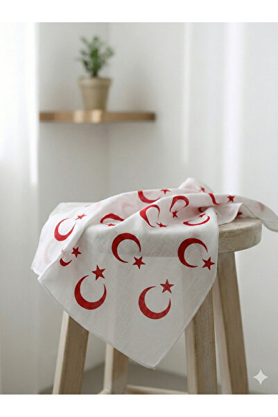 Sibel Günay Butik Turkish Flag White Scarf 10-Pack / Bandana |   Moon and Sta...