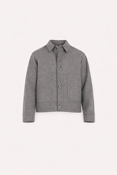 RUVEN TEKSTİL Men's Shirt Collar Oversize Short Checked Coat