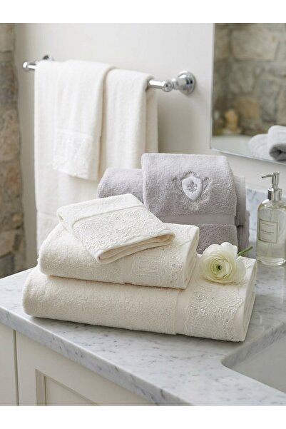 Özdilek Wedding Best Set Hamam Takımı - Krem Gri