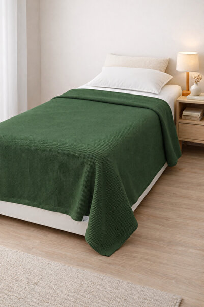 H&İ HOME TEXTILE Waffle Textured Single Pique Bed Sofa Cover 150X220 cm Light...