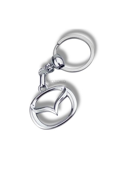 MOZOKO High Quality Mazda Logo Metal Car Keychain , Double Direction Logo, Gift Car Keychain