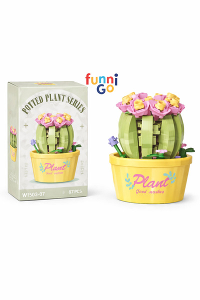 DoviCo Sarı Saksılı Kaktüs Model Karakter Figürü Bricks Lego