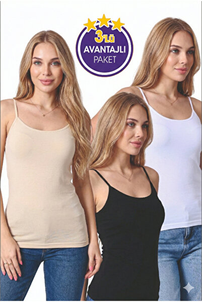 Miamor KADIN BASİC İP ASKILI ATLET 3'lü EKONOMİK PAKET