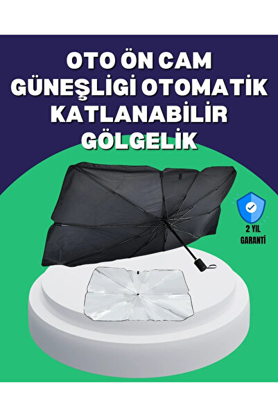 Epilons مظلة شمسية قابلة للطي للسيارة بتصميم مظلة – متوافقة على نطاق واس، حما...