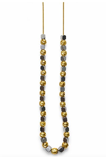 GLOW ACCESSORIES BAE قلادة دوريكا من الفولاذ المقاوم للصدأ باللون الفضي والذهبي