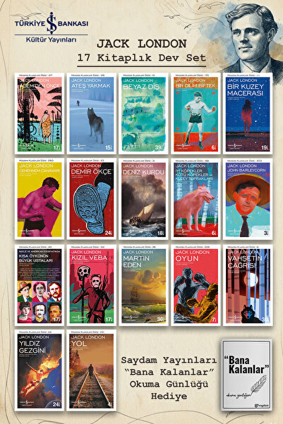 TÜRKİYE İŞ BANKASI KÜLTÜR YAYINLARI Jack London 17 Kitaplık Dev Fırsat Seti |...
