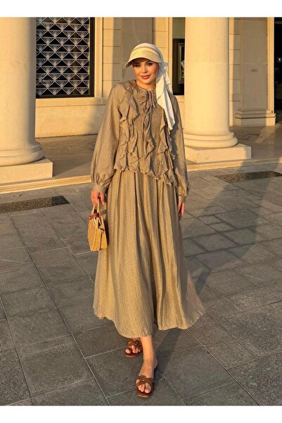 secret of VALORIA Women's Two-Piece Set with Ruffled Skirt - Hijab Clothing C...