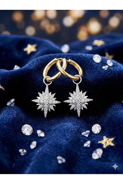 Çelik Kutup yıldızı küpe