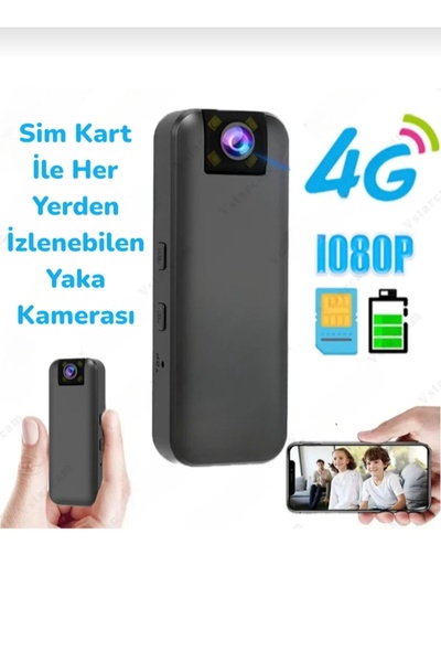R market Sim Kartlı Yaka kamerası Uzaktan İzlenebilir Ses Ve Görüntü Kayıt Ca...