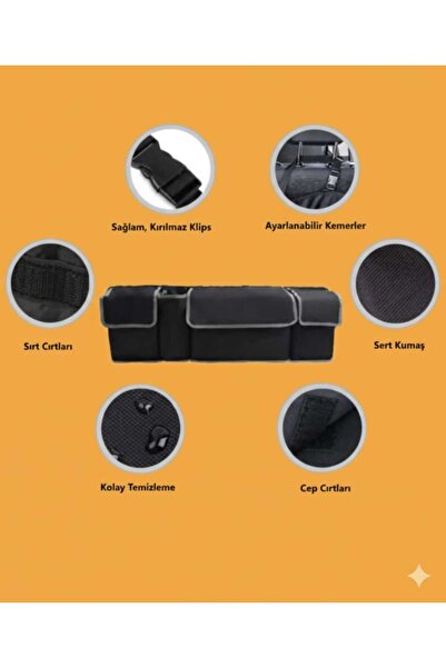 UYDEE Oto Aksesuar Araba Oto Araç Içi Koltuk Arkası Asmalı Organizer Pratik 4...