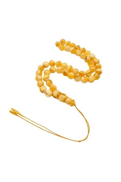 Generic Mosaic Amber Rosary 45 Beads 49.5g 12mm