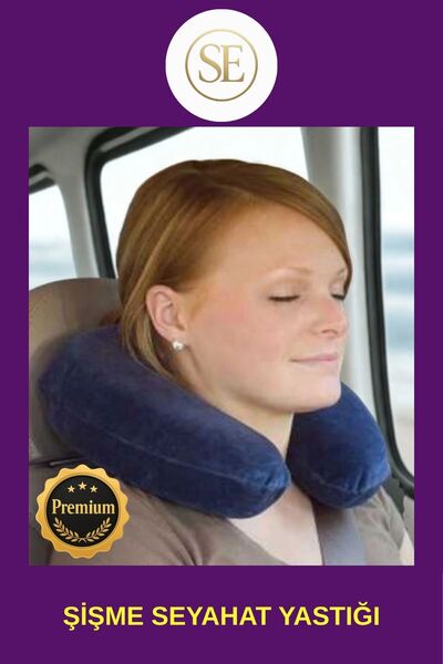SERCAN ONLİNE #PREMİUM Şişme Seyahat Yastığı Uzun Yolculuklar içi Konfor Boyu...