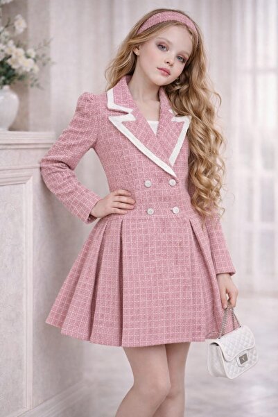 Bisahane فستان بناتي حقيبة مع ربطة شعر