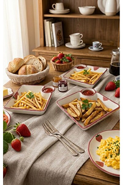 evinbizden ŞIK 3'LÜ ÇOK AMAÇLI 13 CM SERVİS SUNUM VE ATIŞTIRMALIK İÇİN ÇİLEK ...